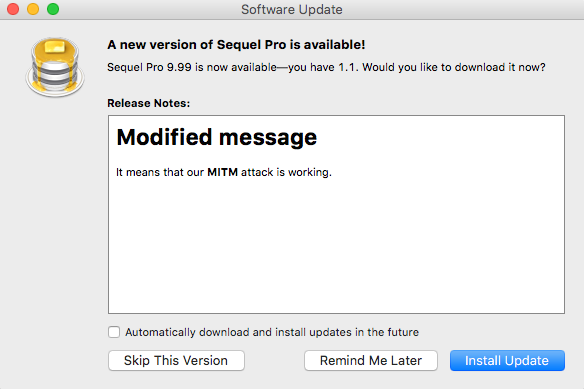 SequelPro update reminder